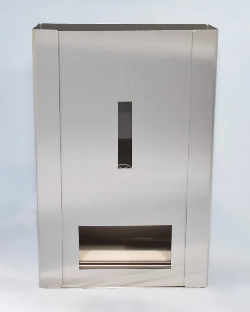 Inox wanddispenser – zijaanzicht