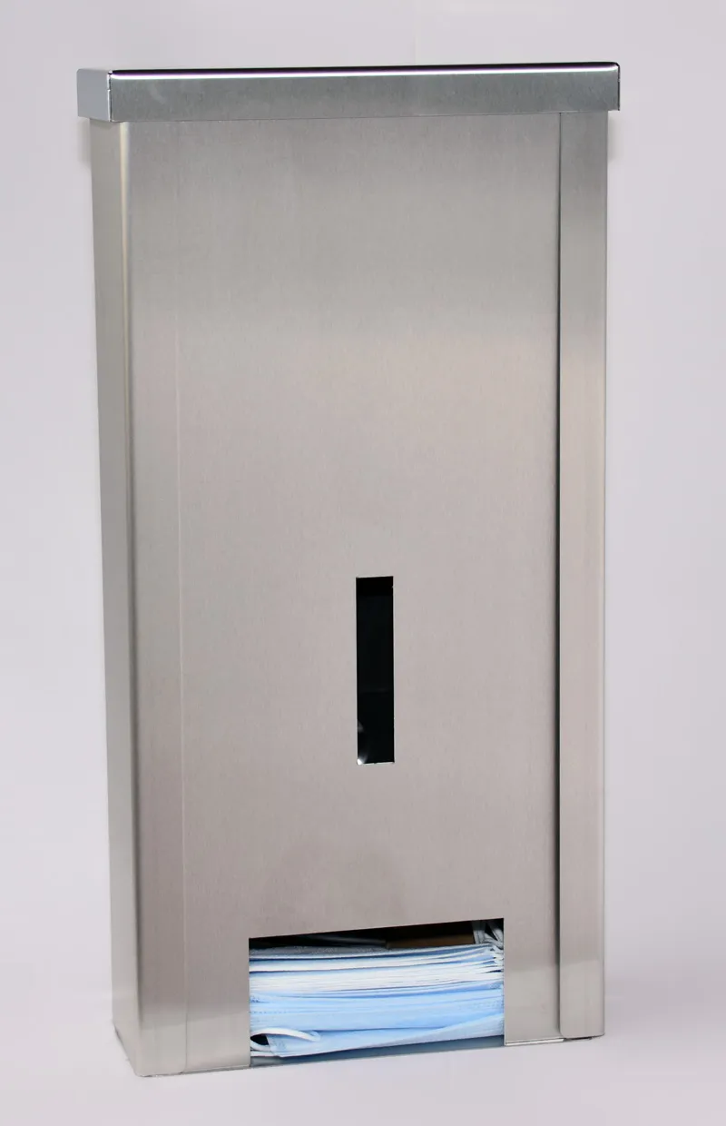 Rechthoekige inox wanddispenser – controlevenster