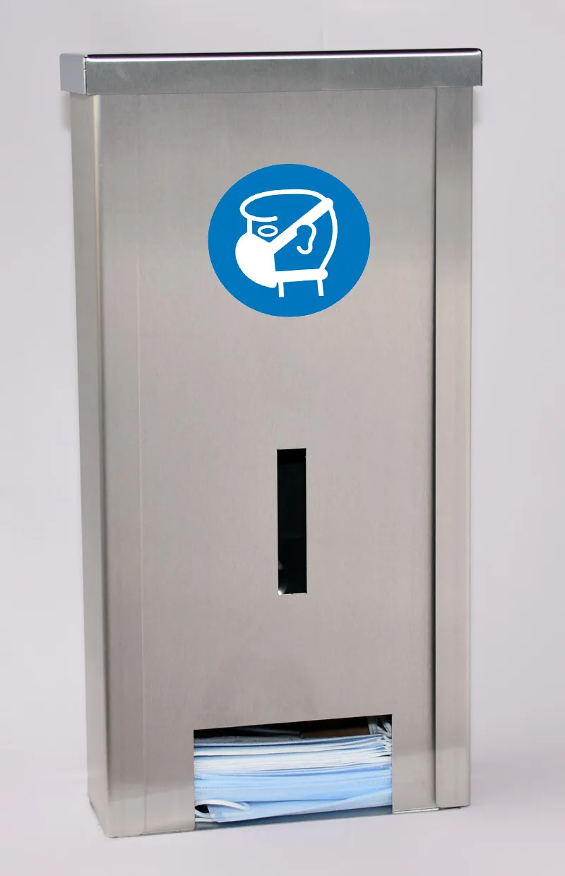 Rechthoekige inox wanddispenser – voorpaneel