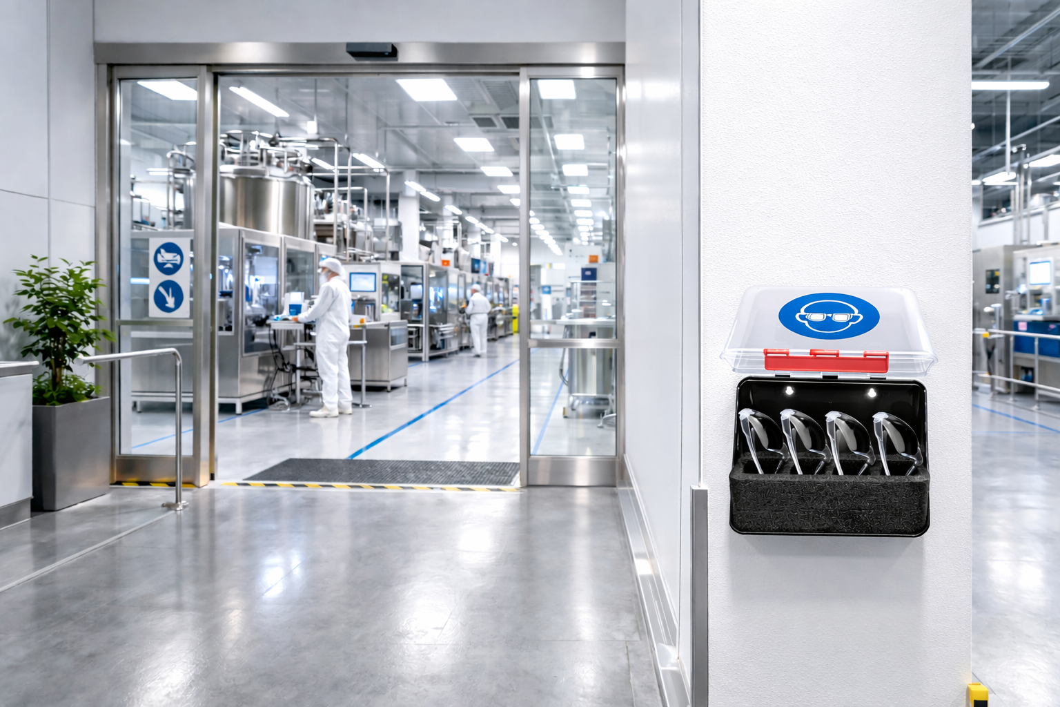 SecuBox MIDI4 brillenstation voor 4 paar veiligheidsbrillen